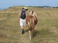 Horse and me. I'm not a horse person, so was pretty scared.
